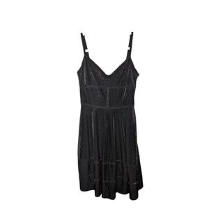 Romeo & Juliet Couture Black Velvet Velour Dress Sz S Gold Holiday Halloween